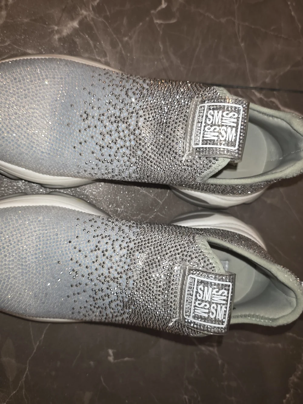 Steve Madden Silver Glitter Slip-On Sneakers